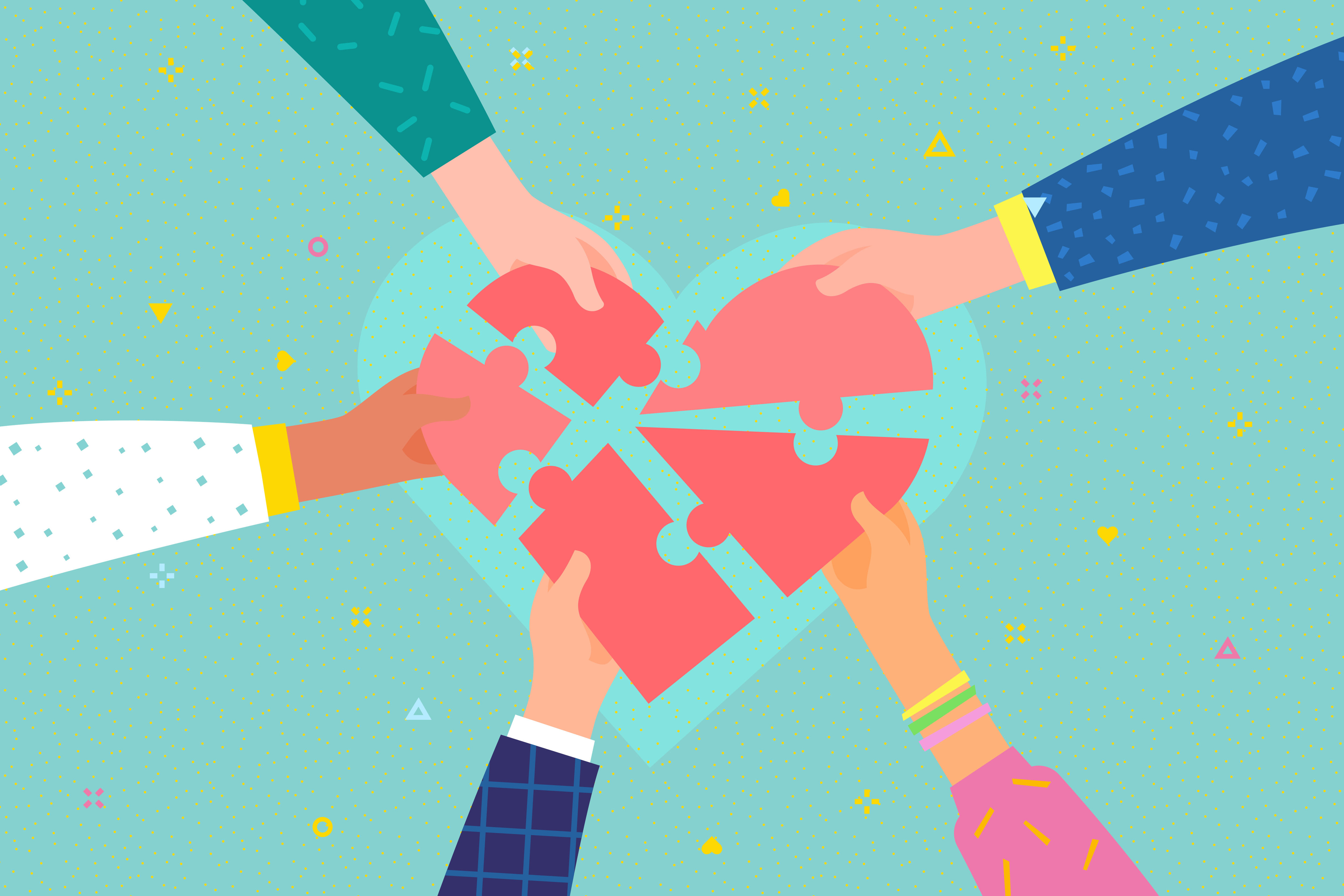 Hender som holder hjerte