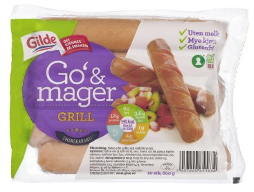 Go og mager grillpølse